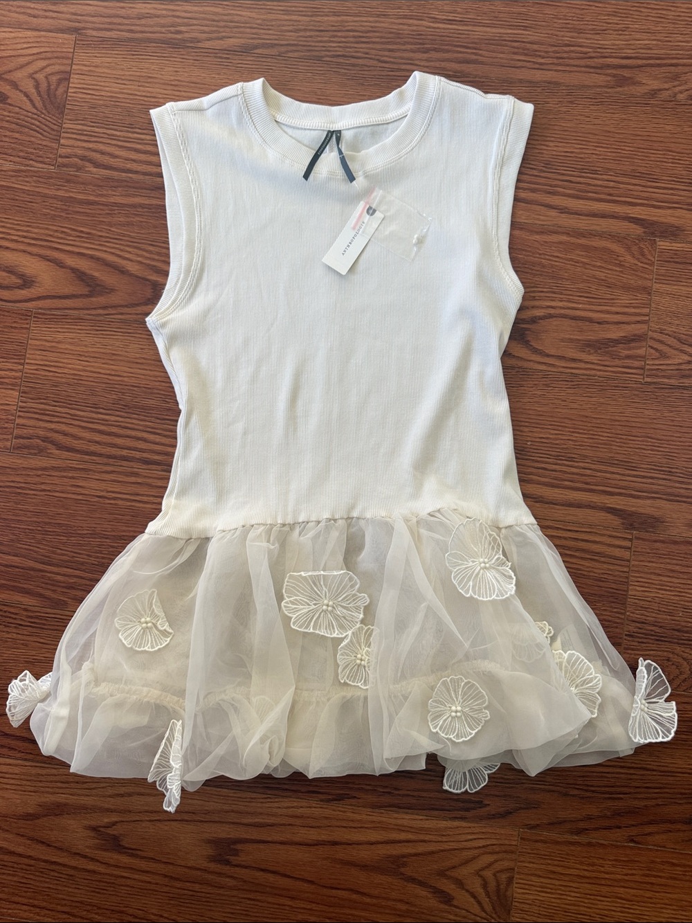 By Anthropologie 3D Floral Peplum Top